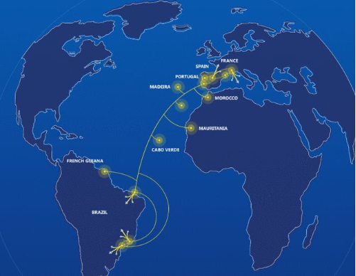 The map of the Submarine Cable system.