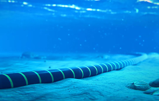 The picture shows the submarine cable that has been laid.