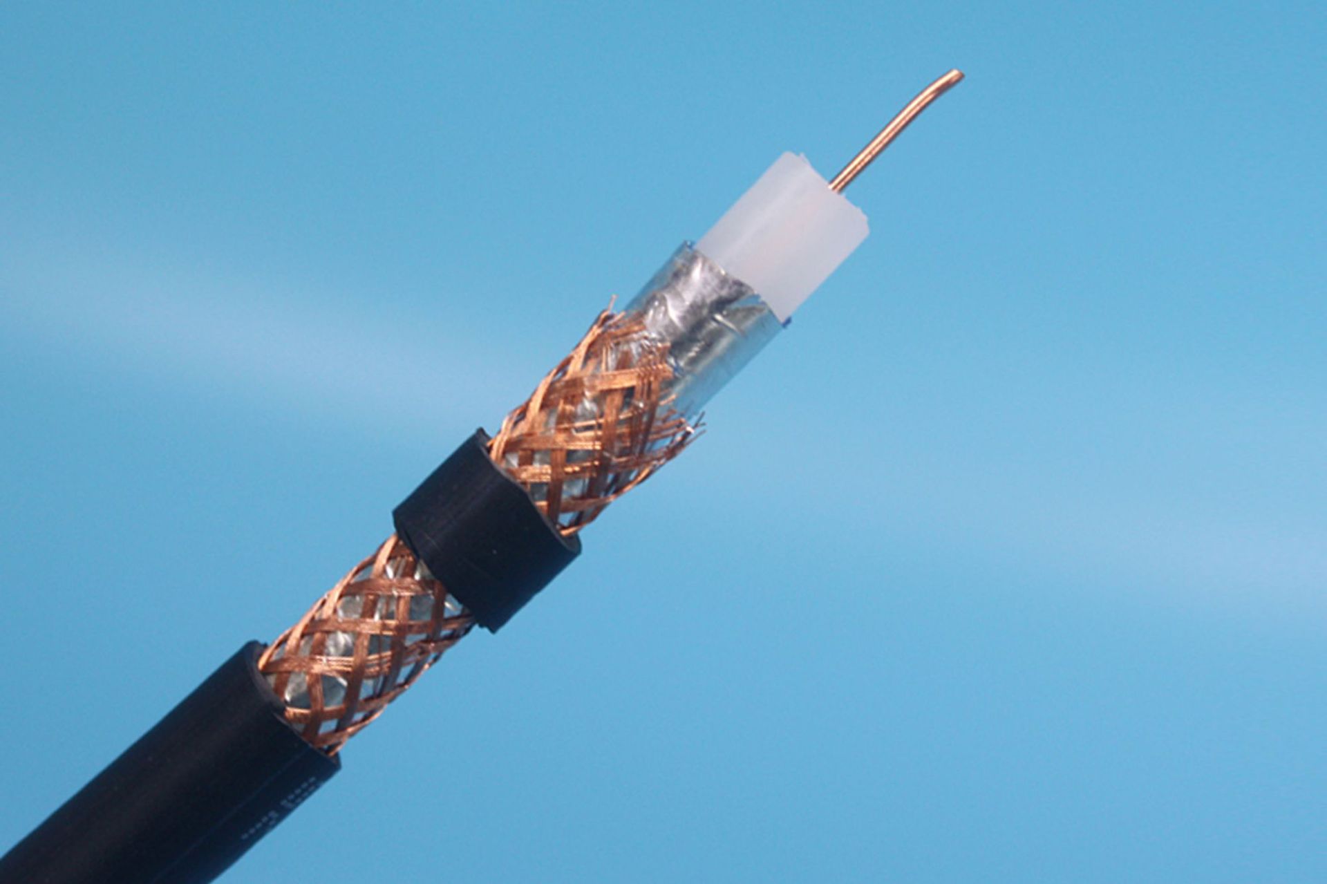 The diagram shows the most common types of coaxial cables.