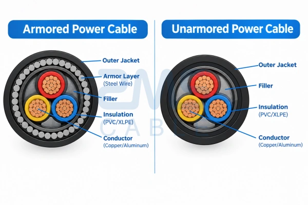 armored cable VS unarmored cable1
